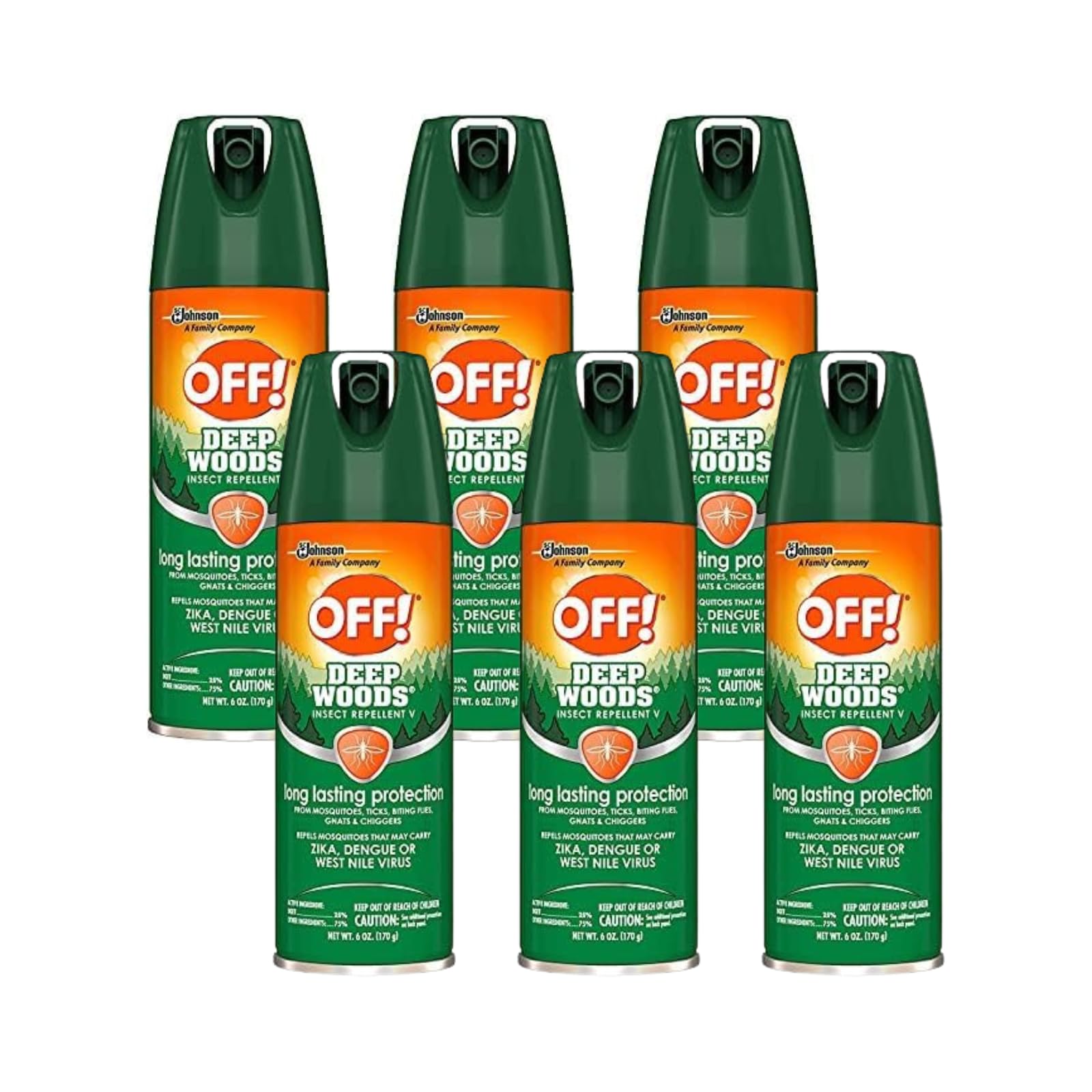 Off Deep Woods Insect Repellent 6 Ounce Spray Aerosol (Pack of 6)