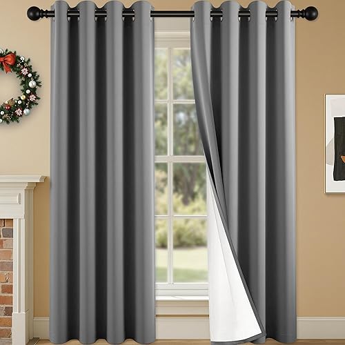 Miniatura 11 de Cortinas 100% opacas de 84 pulgadas de largo para dormitorio, sala de estar, cortinas de oscurecimiento de habitación con aislamiento térmico con