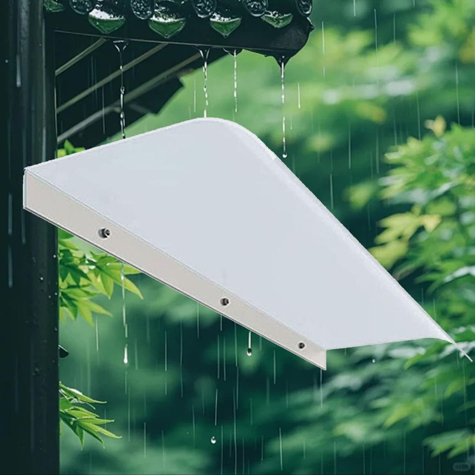 GJMSSMY Weatherproof Outdoor Door Canopy, 20-130cm Awning for Rain, Snow, and Sun Protection, Durable Polycarbonate (Opaque, W65xD35cm)