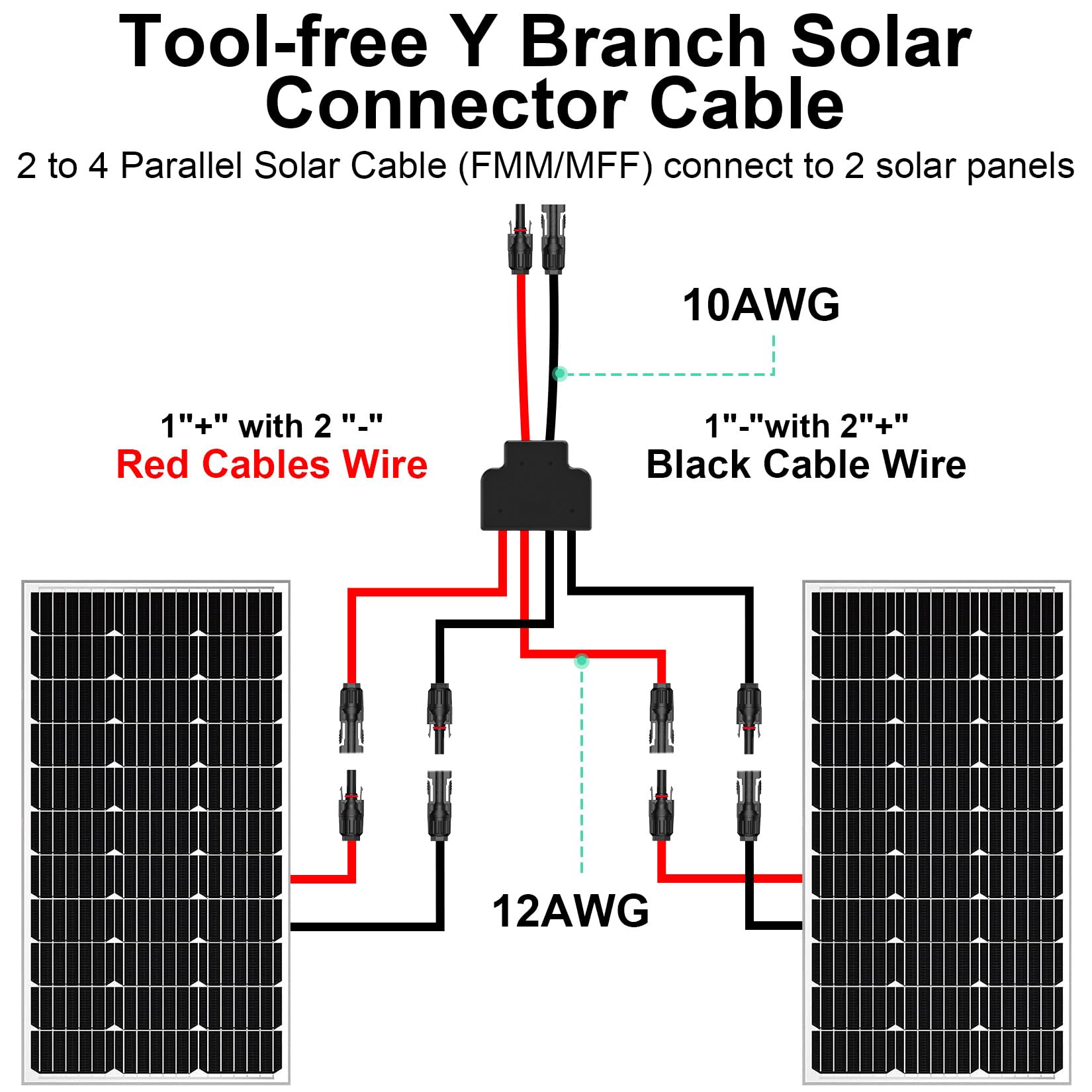 Cable Solar Distribuidor En Y 2-6 Paneles: Conecta Tus Placas Solares En Paralelo (Adaptador MC4)