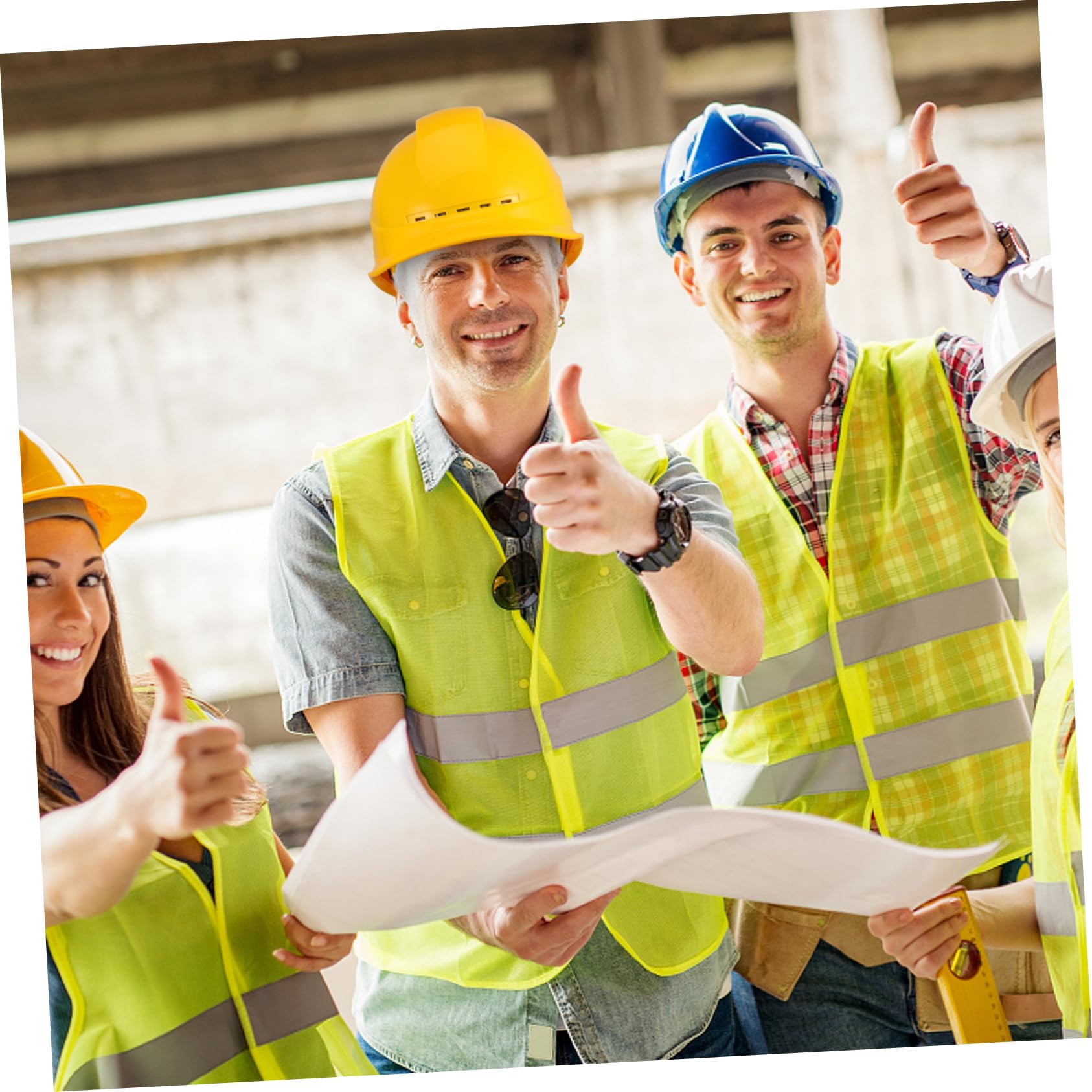 VILLCASE Cascos De Seguridad para Hombre Casco De Construcción Ventilación Cubierta De Trabajador Protección Gorra Ajustada Protección contra Golpes Reflectante Refrigeración