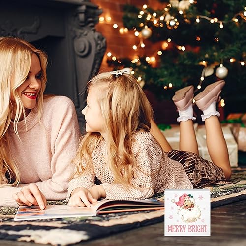 Miniatura 4 de Bonito letrero de madera retro rosa para decoración de Navidad, regalos de Navidad para hombres y mujeres, lindo letrero de decoración de Navidad de