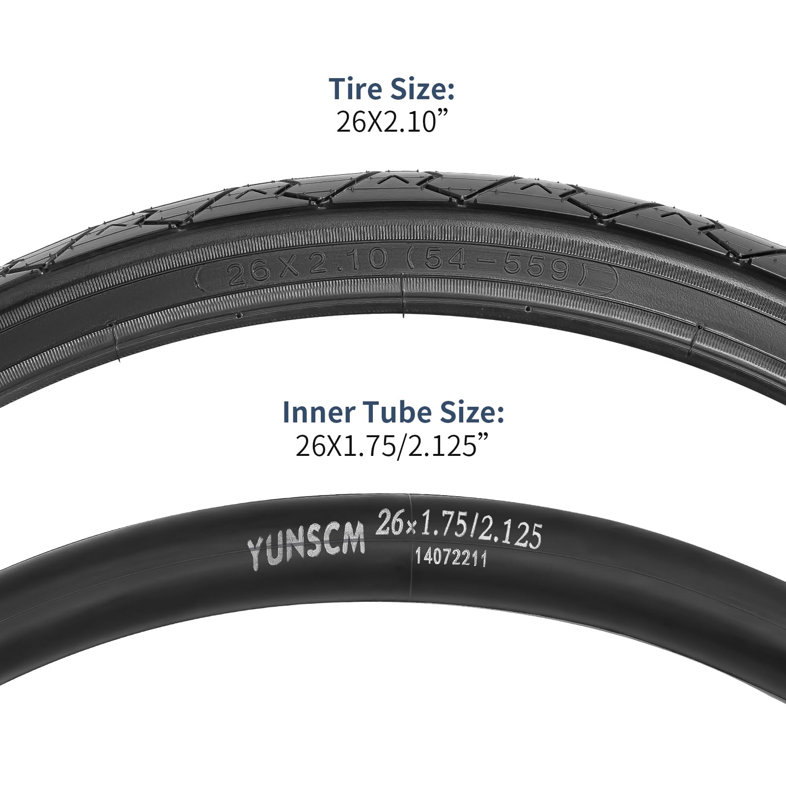 Amazon | YunSCM 2本セット,26 2.1 タイヤ, 26x2.1 54-559自転車タイヤ