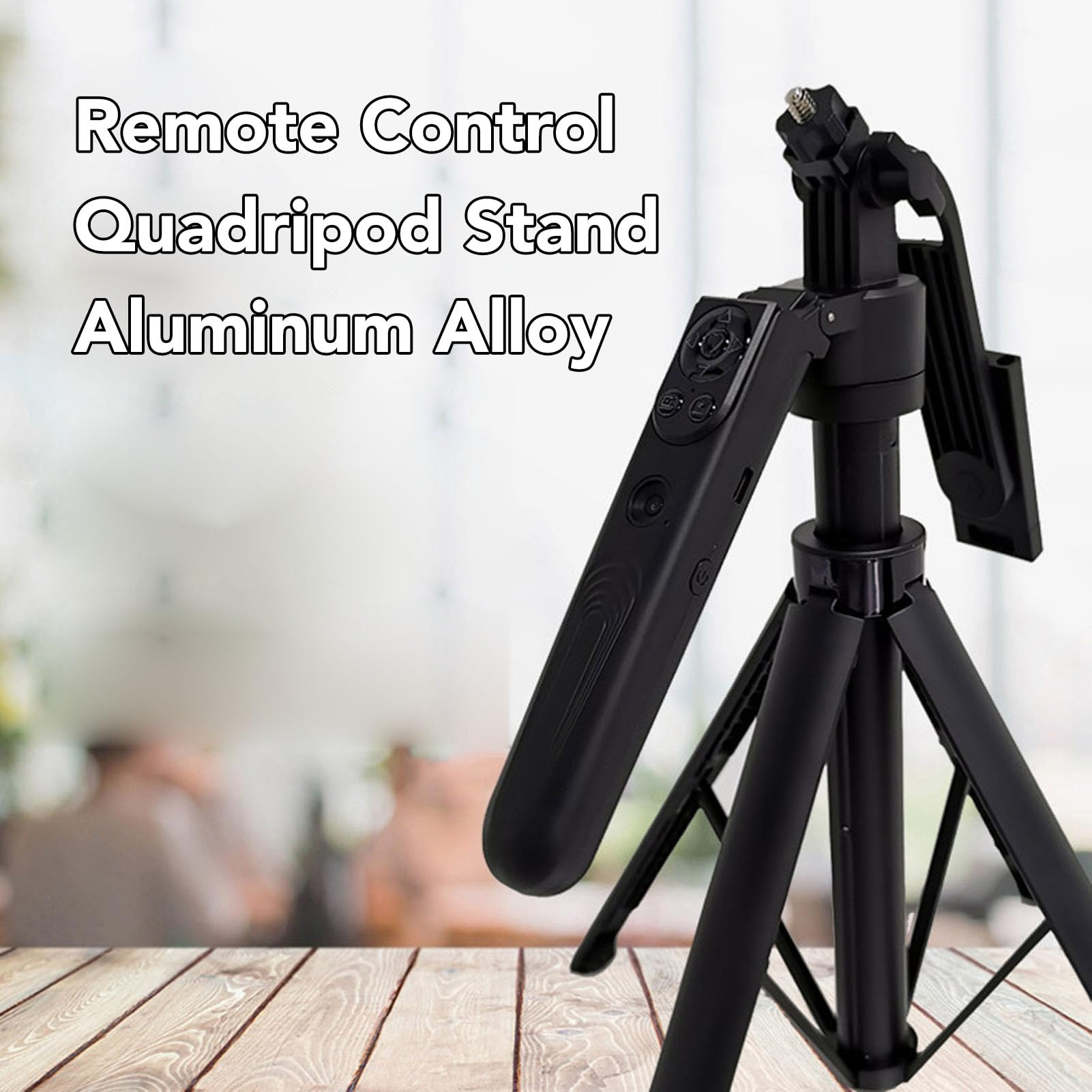 Generic Universal Selfie Stick Quadripod con Control Remoto para Transmisión en Vivo Uso en Interiores y Exteriores Diseño Compacto