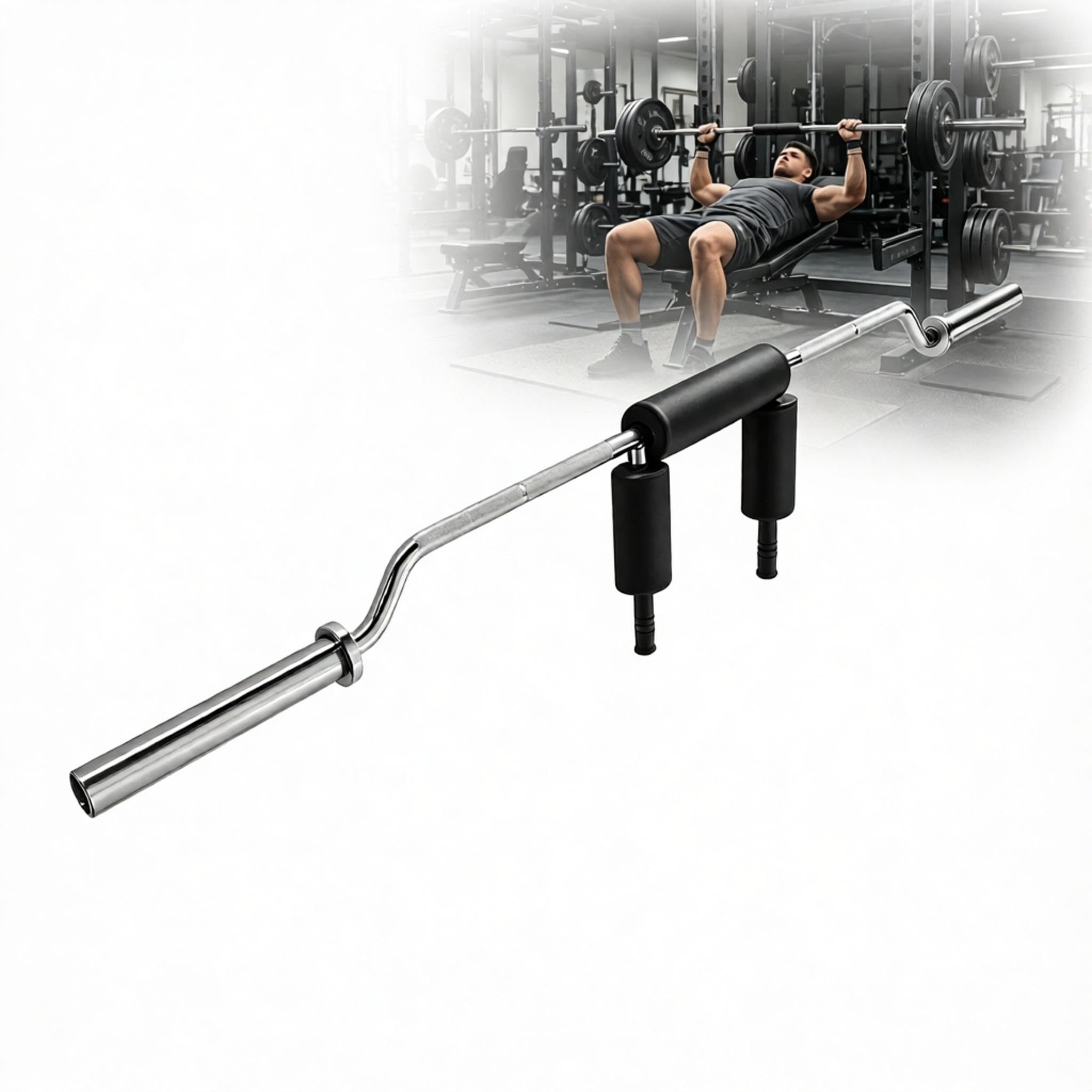 Barra De Sentadillas De Seguridad, Barra De Sentadillas De Fitness De 700 Libras, Accesorio De Barra De Sentadillas De Seguridad Con Almohadillas Para Hombros Y Brazos, Barras De Peso De 28 Mm De
