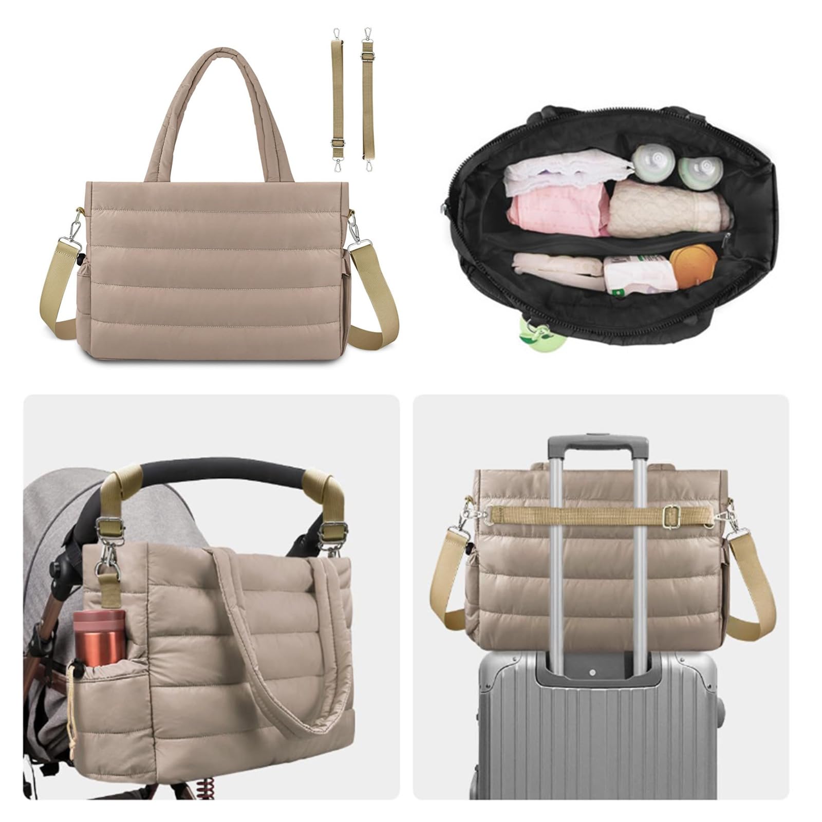 Práctico bolso organizador esencial para bebé, bolso portátil, gran capacidad, disfruta de un fácil transporte para padres activos, bolsa de pañales multifuncional