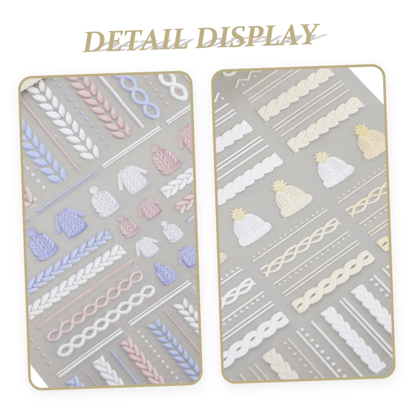 Beavorty 8juegos Pegatinas De Uñas Navideñas Adhesivos Decorativos Diseño De Suéter Perfectos Para Manicura Varios estilos Manualidades Fáciles y Prácticas