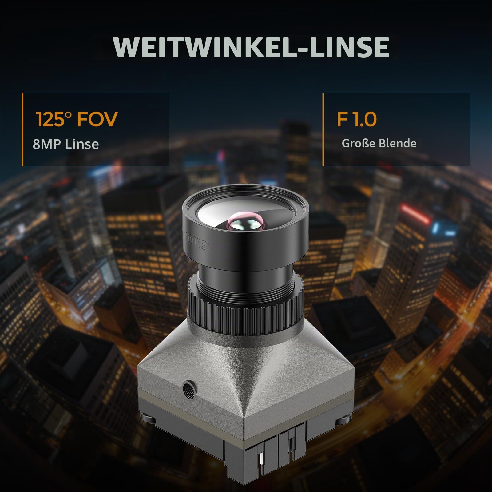 FPV-001_M FPV Camera 1800TVL, 0.000001LUX Starlight Night Vision, Ultra-Low Latency ≤30ms, 5V-40V Wide Voltage, Super WDR, 125° FOV, PAL/NTSC, 1/1.8" CMOS, Micro FPV Racing Drone Camera