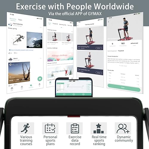 Miniatura 5 de Goplus Caminadora 2 en 1 para debajo del escritorio, 2.5 HP Superfit plegable para oficina en casa con aplicación inteligente, control remoto,