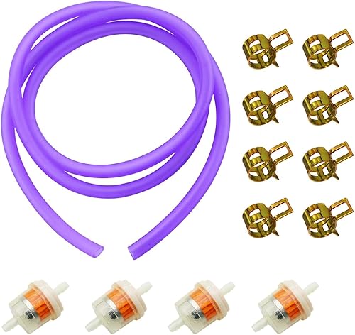 PRO BAT 9.85 pies de longitud elástica de 0.2 pulgadas de diámetro interior de línea de combustible+8 abrazaderas de manguera de 0.35 pulgadas de