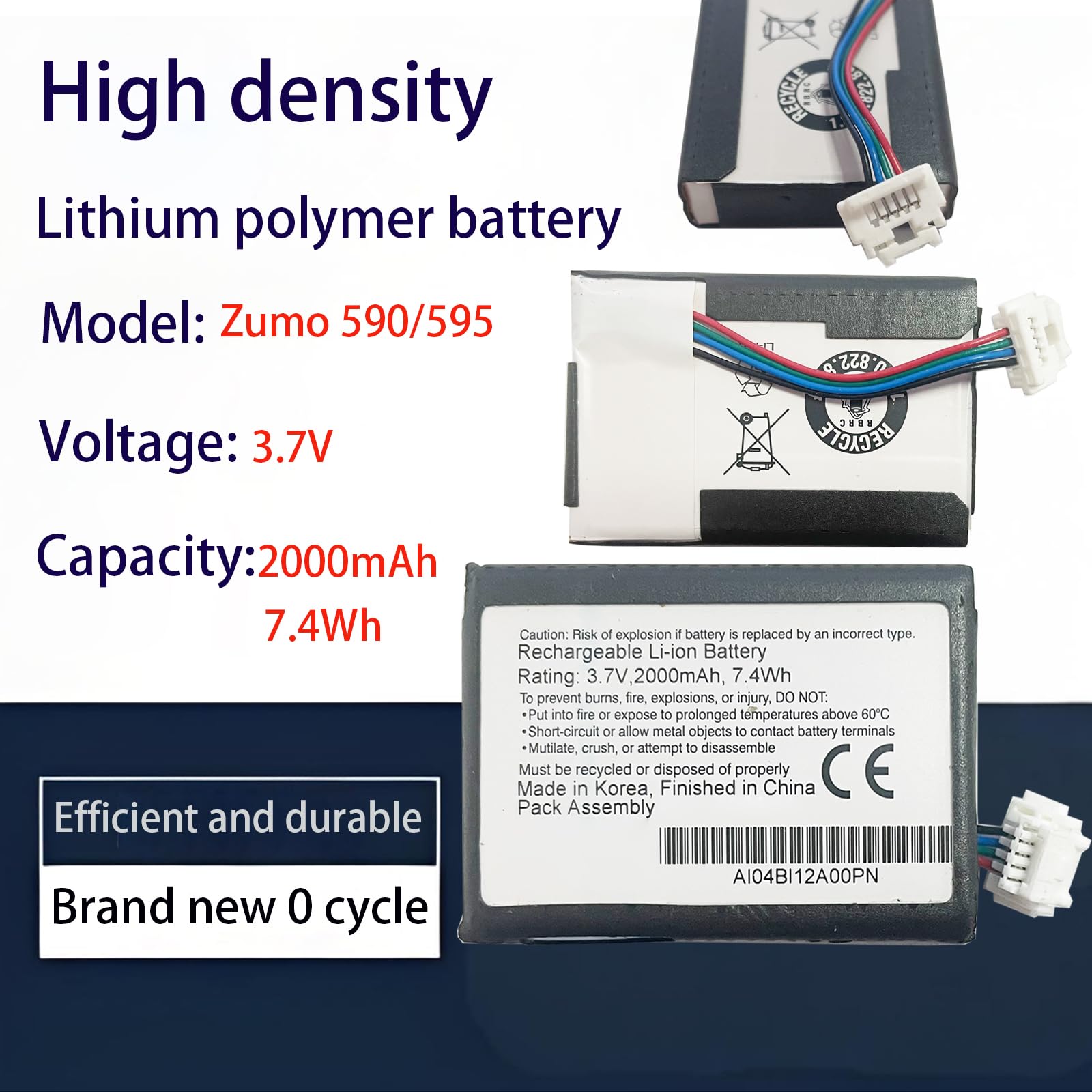 Batteria di ricambio (O-E-M) compatibile con Gar-min Zumo 590, 595, 590lm, 595LM GPS Navigation Navi batteria
