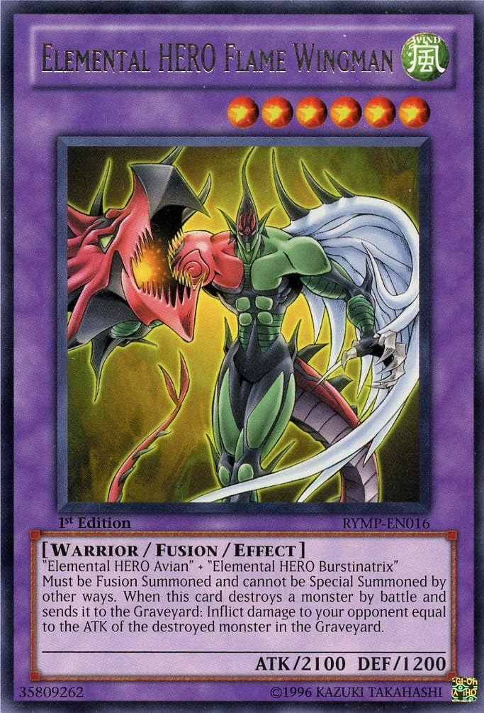 Amazon.com: YU-GI-OH! - Elemental Hero Flame Wingman (RYMP-EN016) - Ra ...
