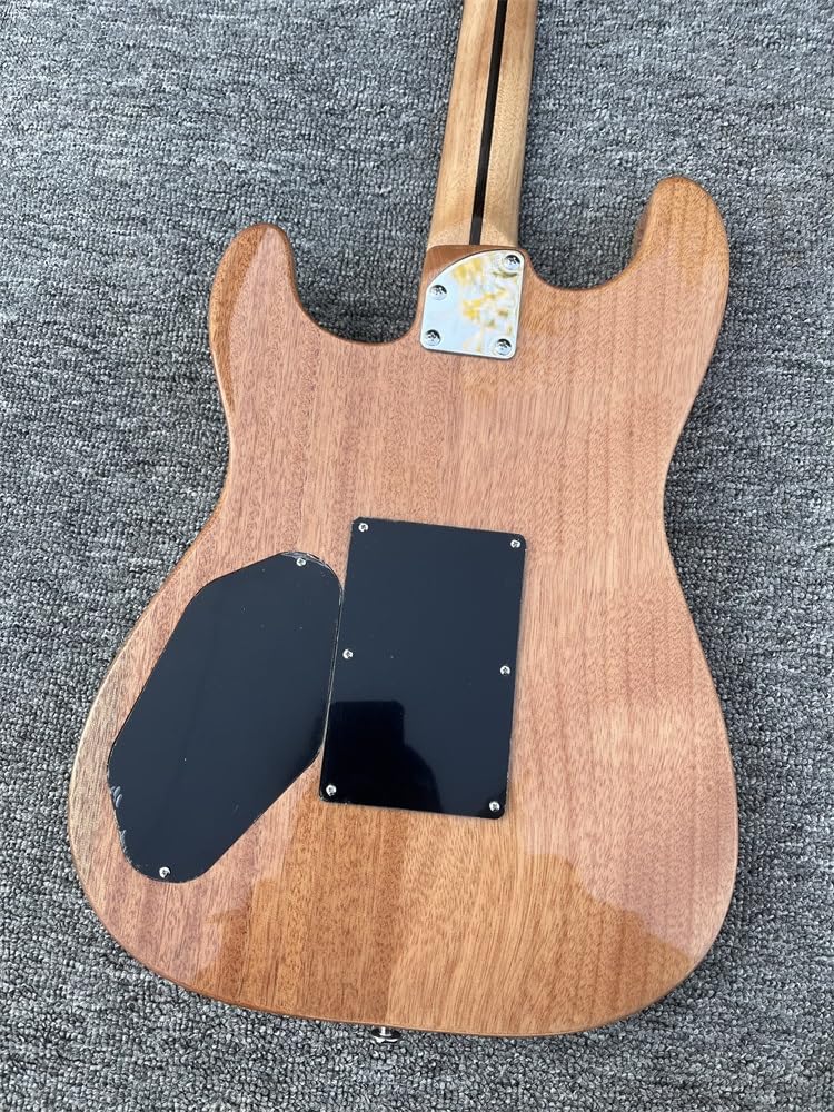 Niestandardowa 6-strunowa gitara elektryczna, panel świerkowy, kolor drewna, akustyczna typu half-hollow