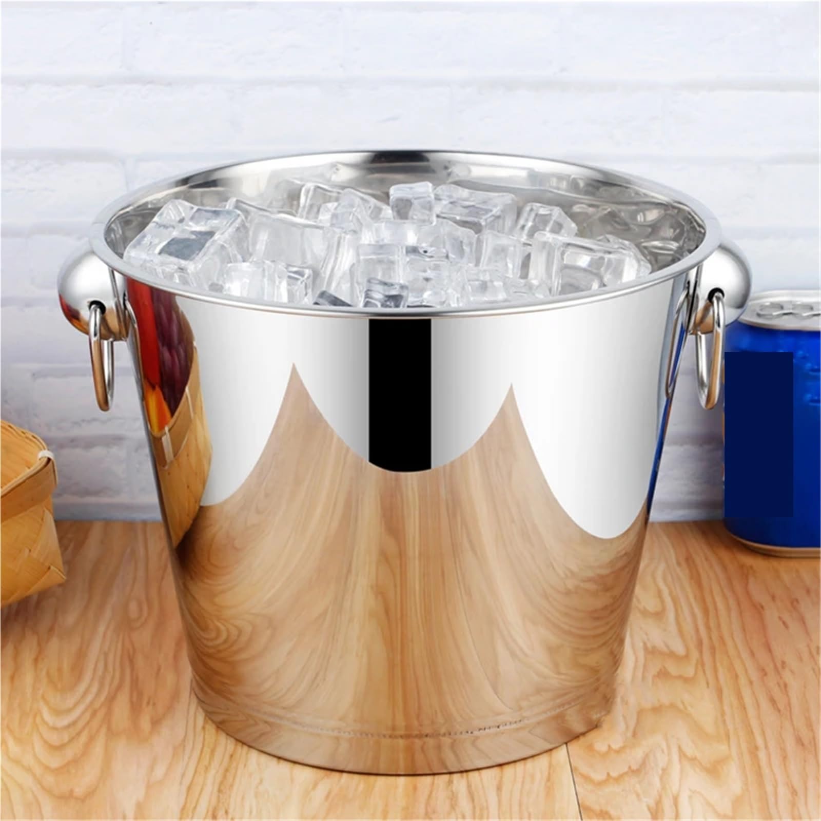 Cubo de Hielo de Acero Inoxidable de 5 l for Bar, champán, Cerveza, Vino Tinto Espesado. per Casa, Bar