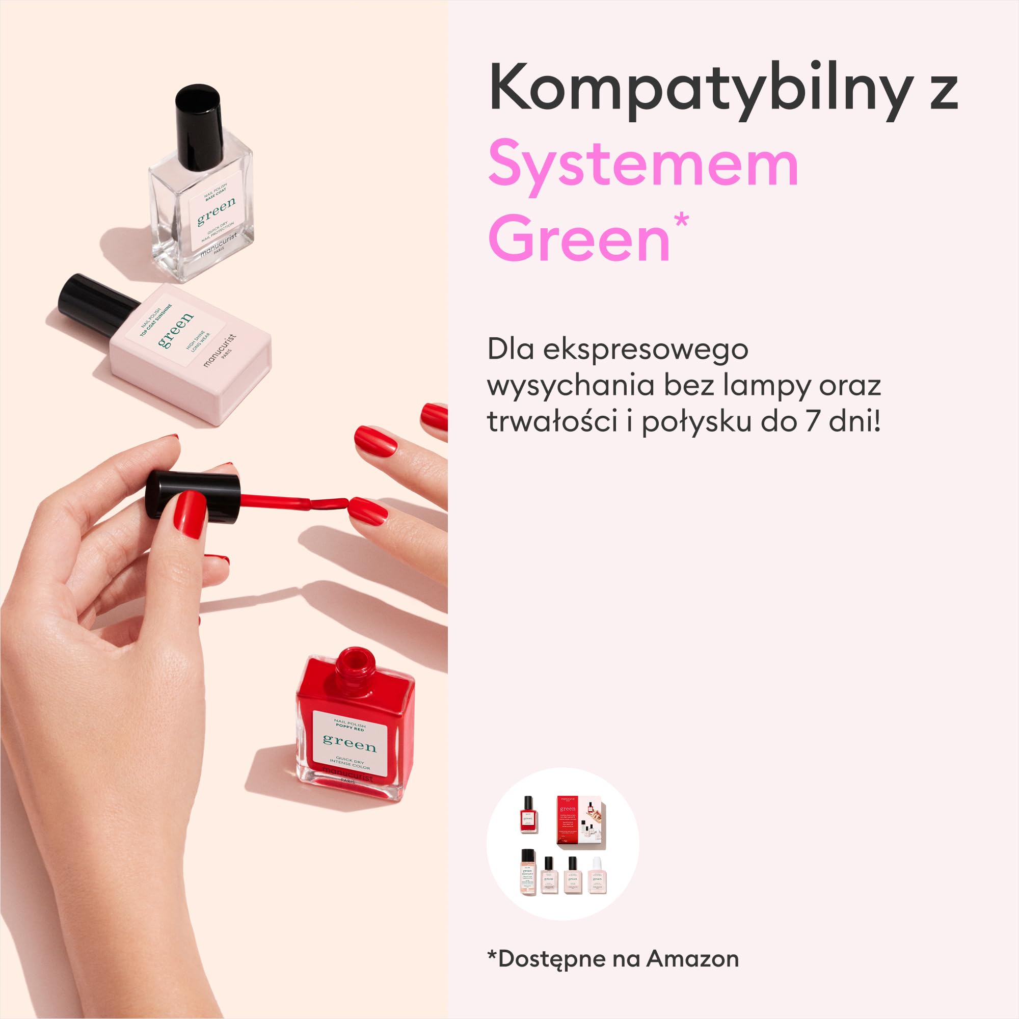 Manucurist - Green™ Złoty Brokatowy Top Coat - Lakier do Paznokci z Efektem Żelowym bez Lampy - Blask i Trwałość do 7 dni - 79,5% Składników Pochodzenia Naturalnego - 15 ml