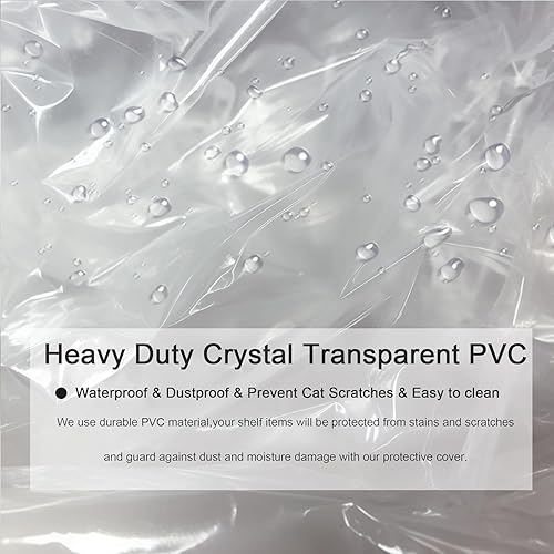 Miniatura 13 de Cubierta de estante de PVC semitransparente esmerilada para estantes de alambre, protector de almacenamiento impermeable a prueba de polvo, se