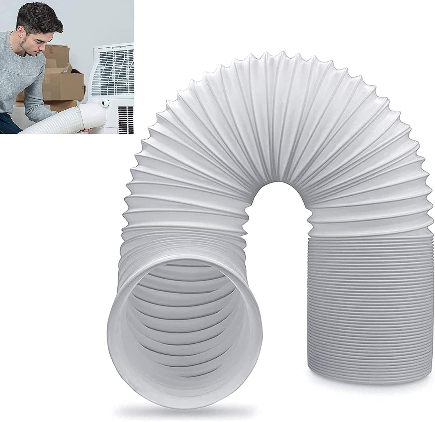 Abluftschlauch, PVC Abluftschlauch für Klimagerät Ø130/150mm,für Klimagerät Mobile Klimaanlage Wäschetrockner Abzugshaube Trockner (130 mm Diameter, 2 Metres Length)