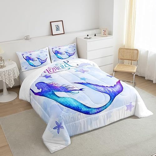 Miniatura 226 de Castle Fairy Juego de edredón con bandera estadounidense, tamaño King, ropa de cama de animales de pastor alemán para niñas y adolescentes, juego