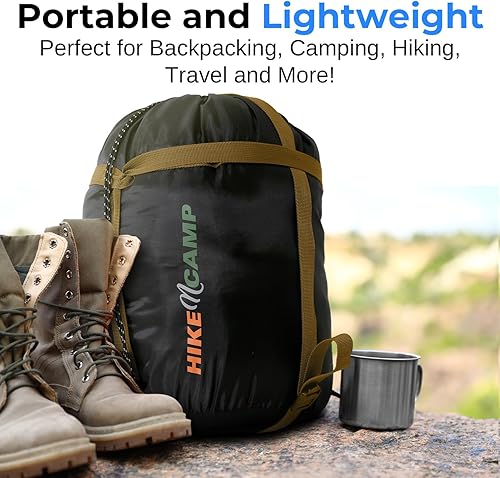 Miniatura 6 de SereneLife Saco de dormir doble con almohadas, impermeable y desmontable para 2 bolsas individuales, ligero y cálido, perfecto para camping,