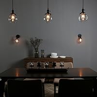 Vista 4 de Phansthy Aplique de pared industrial negro de la sola lámpara del cuarto de baño con pantalla del globo de 5,9 pulgadas