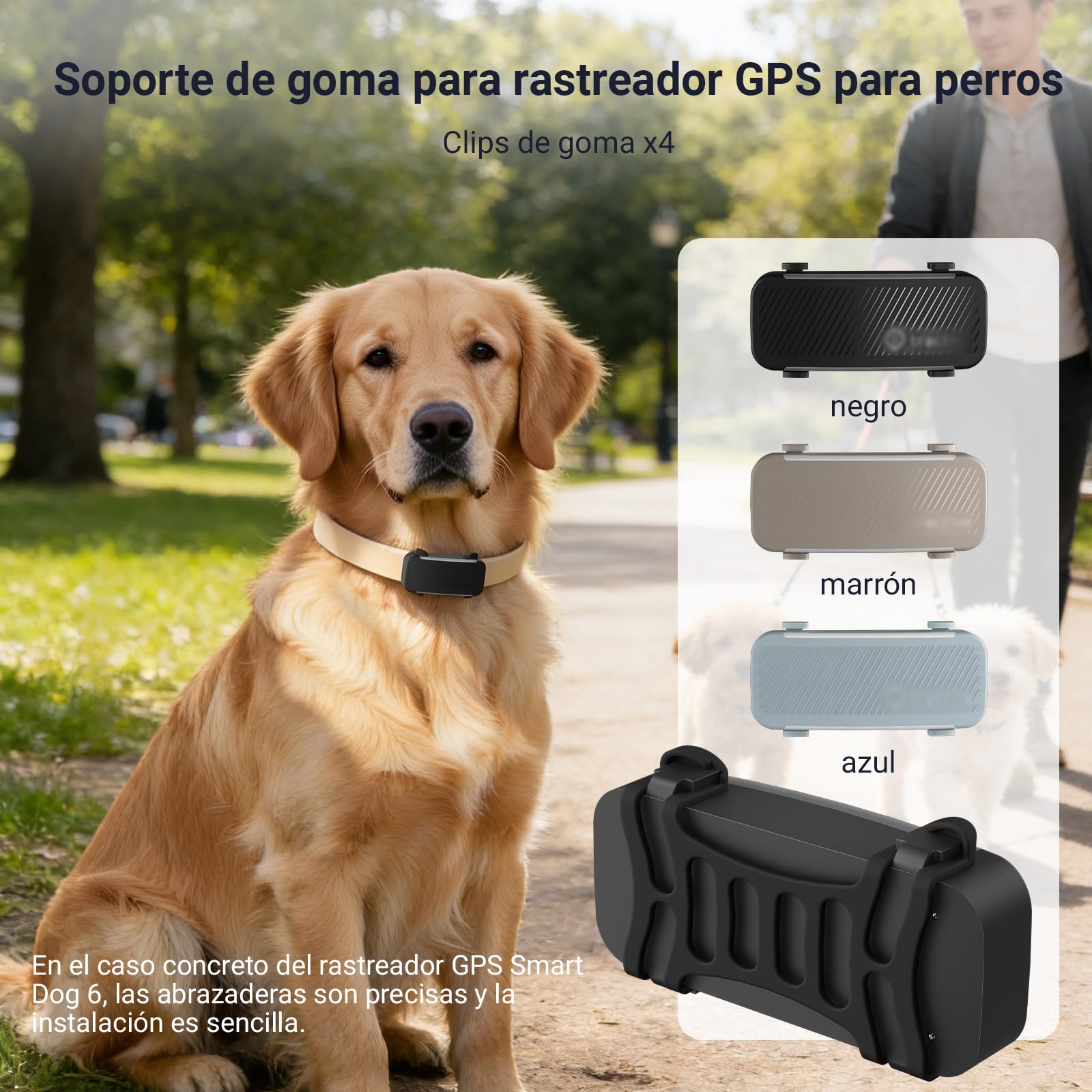 Localizzatore GPS Cani Rubber Clip Compatibile con Tracti Dog 6 Collare GPS Cani Sostituzione 4 Clip di Gomma Nero