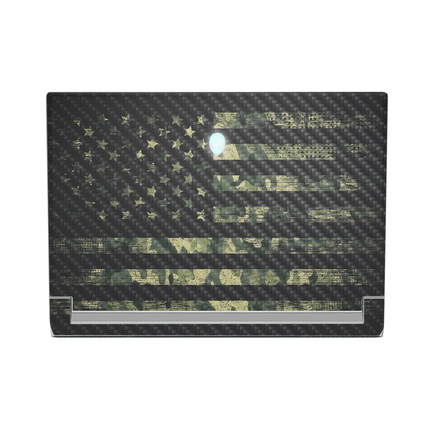 MightySkins Carbon Fiber Skin Compatible With Alienware X17 R2 (2022) Full Wrap Kit - American Camo | Protective, Durable Textured Carbon Fiber Finish | Easy To Apply & Change Styles | Made in the USA