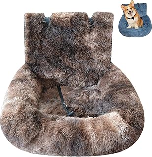 Asiento de coche para perros, asiento de coche para perro con cojín extraíble, coches esponjosos pequeños para cama grande para mascotas de viaje, asiento con