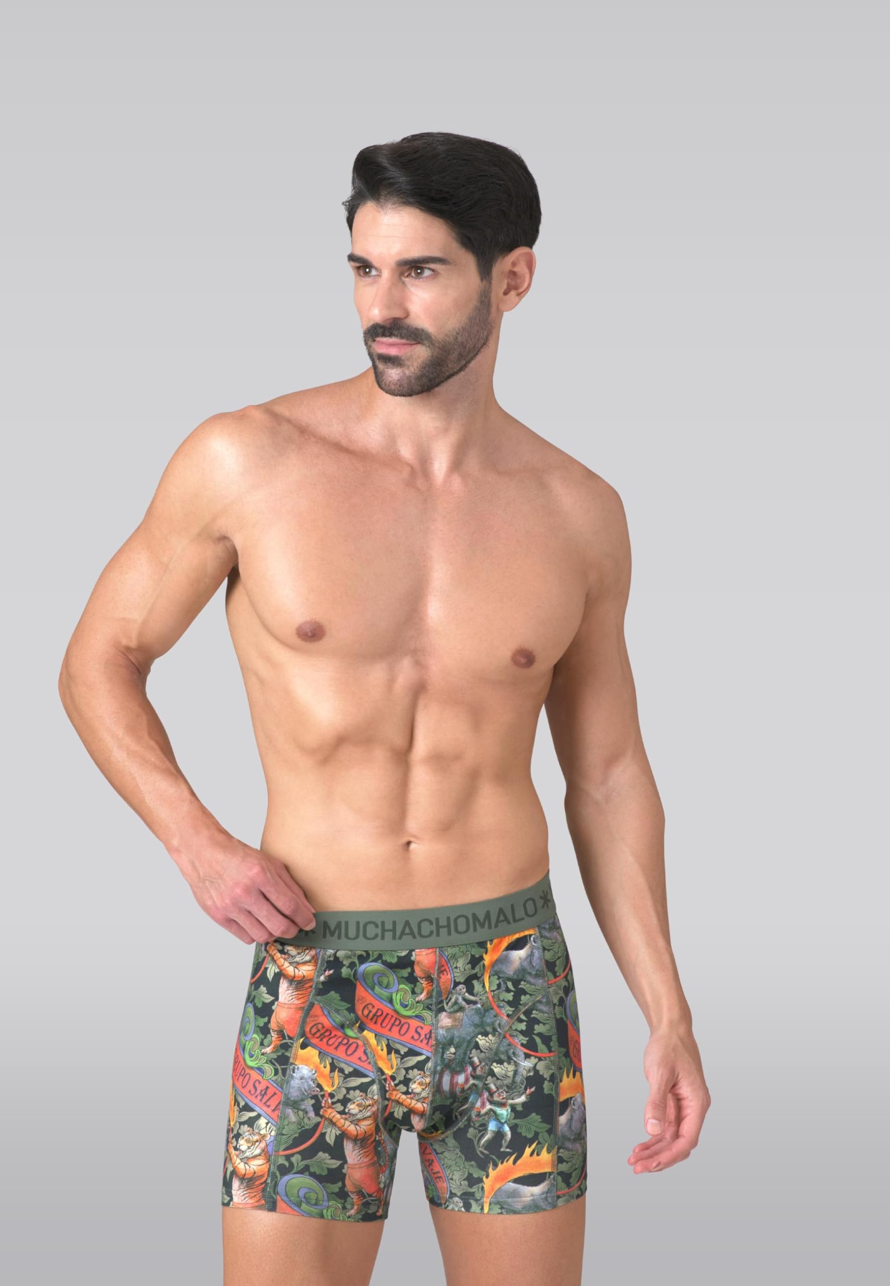 Muchachomalo Uomo Boxer 2-Pack, Fantasia, Cotone, Fascia Elastica