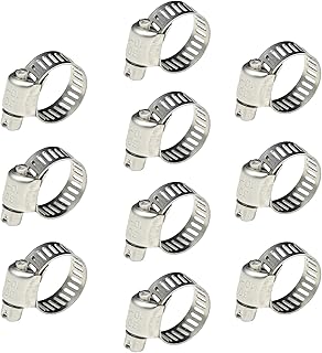 ホースバンド ホースクランプ 10個入り 304ステンレス製 ネジ締め 強力固定 調整可能 配管部品 ネジタイプホース締め金 Φ10-16mm