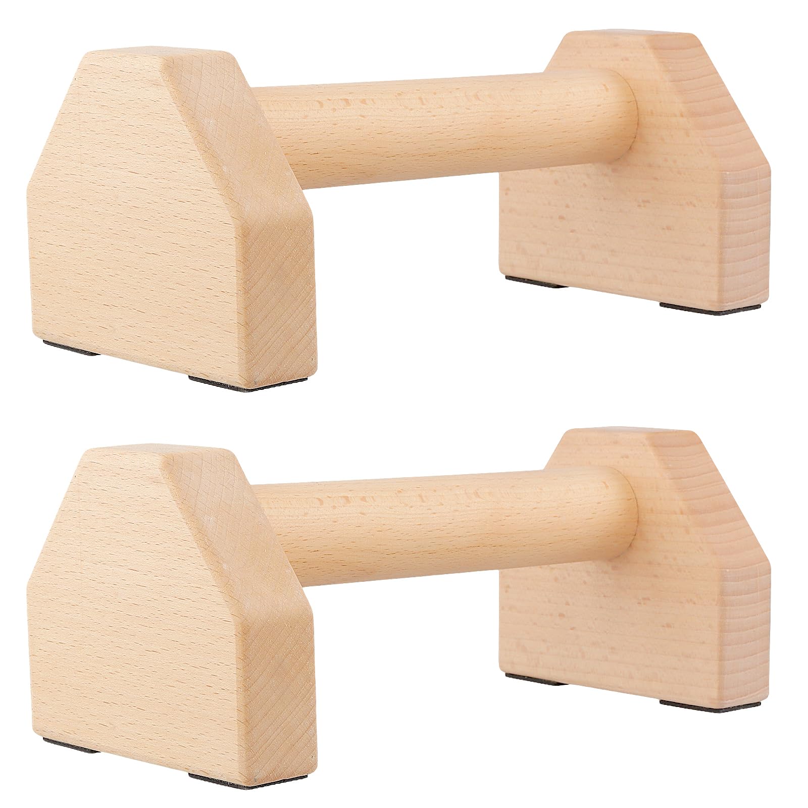 SOUJAP 2 Pack Wooden Parallettes Bars, 25cm Push Up Bars for Calisthenics and Fitness