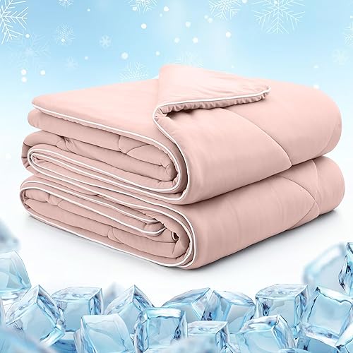 Edredón refrescante tamaño Queen, ultra suave y ligera, edredón de verano de diseño fresco de doble cara para sudores nocturnos y durmientes