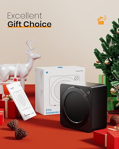 Miniatura 7 de Gaiatop Mini calentador de espacio, ligero PTC de cerámica de calentamiento rápido, 500 W, eficiencia energética para uso en interiores, Negro