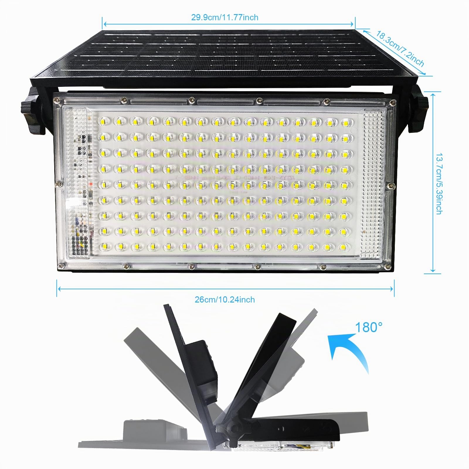 CREATESTAR Solarstrahler für Außen 150W, Superhelle Solarlampen für Außen mit Fernbedienung Dimmbar, IP65 Wasserdichte Solarleuchte für Garten Innenhöfe Garage