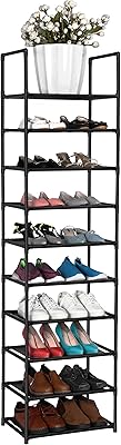 FIDUCIAL HOME 10 Tiers Shoe Rack 20-25 Pairs Sturdy Shoe Shelf