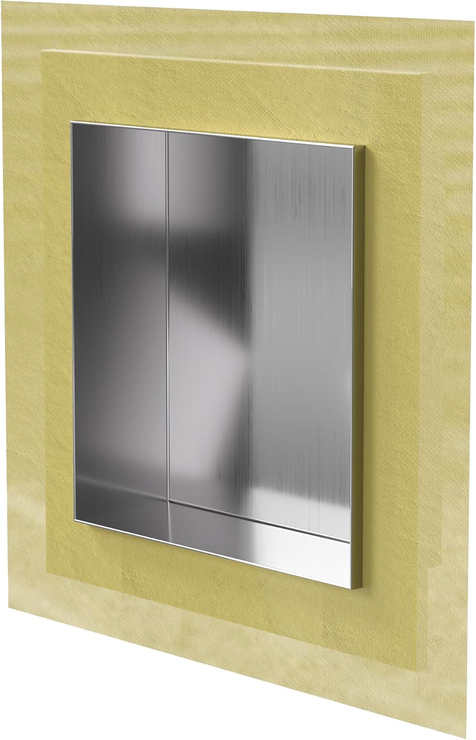 Stainless Steel Shower Niche 16HX16WX4D in with Edge Frame and Waterproof Membrane (Brushed)