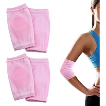 2 Pair Pairs Elbow Pads for Adults,Elbow Pads,Elbow Sleeve,Elbow Protectors with Gel Pad for Women,E lbow Gel Cover Heel Socks for SPA Moisturizing Dry Cracked Skin Care,Pink