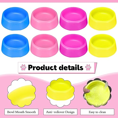 Miniatura 3 de 24 cuencos de plástico para mascotas, perros, cachorros, suministros de fiesta de cumpleaños, reutilizables, comida para gatos, plato de agua,