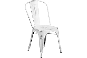 Farmhouse Dining Table and Chairs | Flash Furniture Commercial Grade Distressed White...