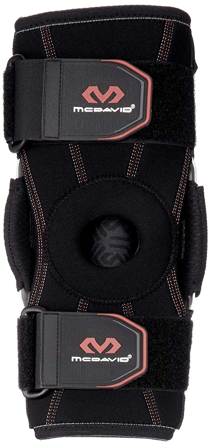 McDavid Rodillera con bisagras de doble disco 422, grande, color negro