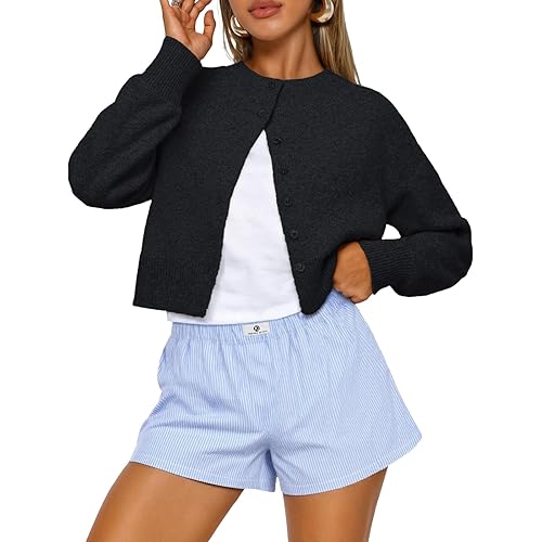 Trendy Queen Cropped Cardigan Sweaters for Women Lightweight Y2k Fall Outfits Spring Fashion Clothes 2026