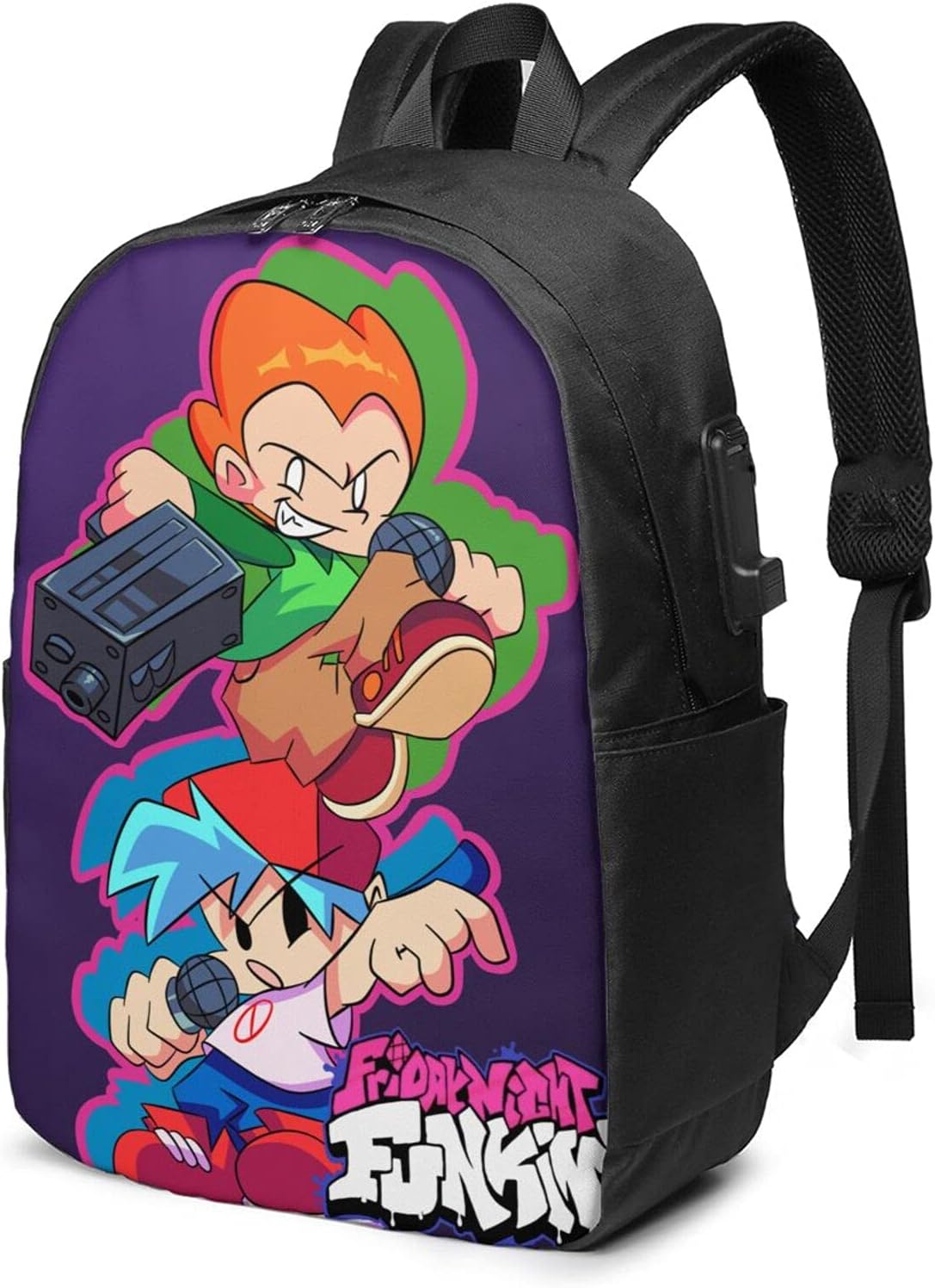 Friday Night Funkin Backpack With Usb Laptop School Backpack Travel Bag 17in