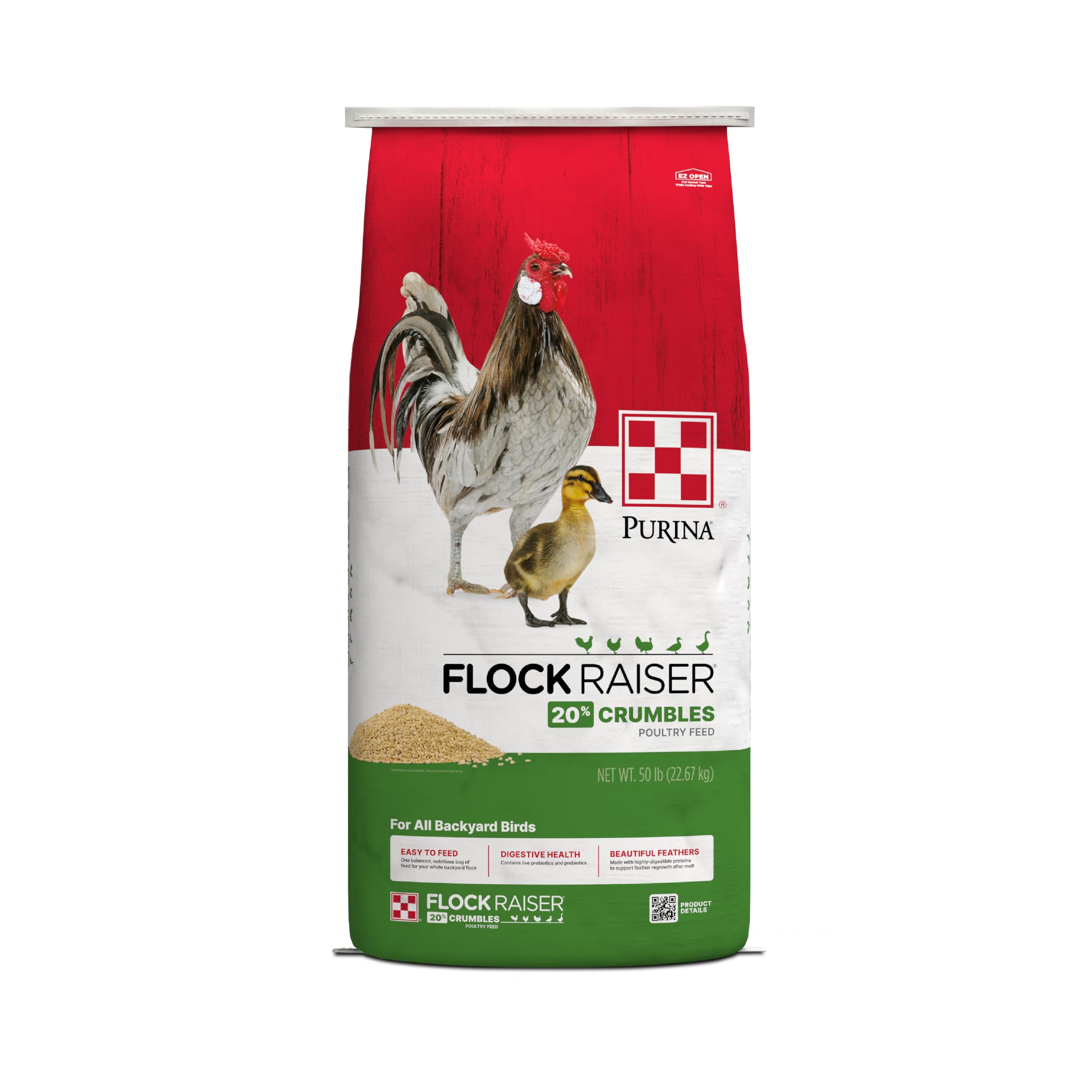 Purina | Flock Raiser Crumbles Poultry Feed | 50 Pound (50 LB) Bag