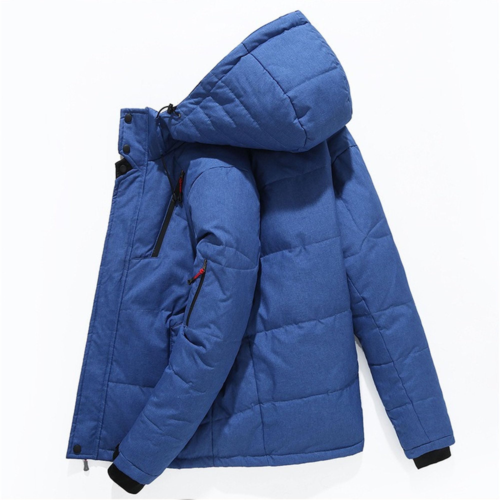 Piumino da uomo con cappuccio parka invernale spesso caldo parka casual piumino esterno termico