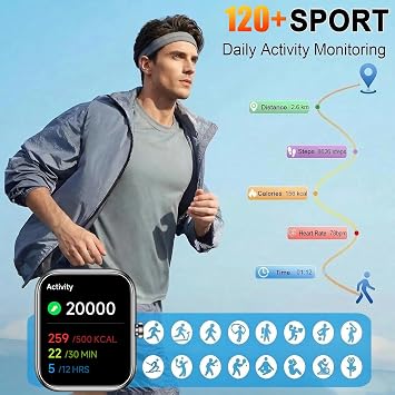 BOOOMIC Smart Watch for Men Women(Alexa Built-in), Bluetooth Answer/Call, 1.83 HD Fitness Tracker with 120+ Sport Modes, IP68 Waterproof, 24/7 Heart Rate/Sleep Monitor