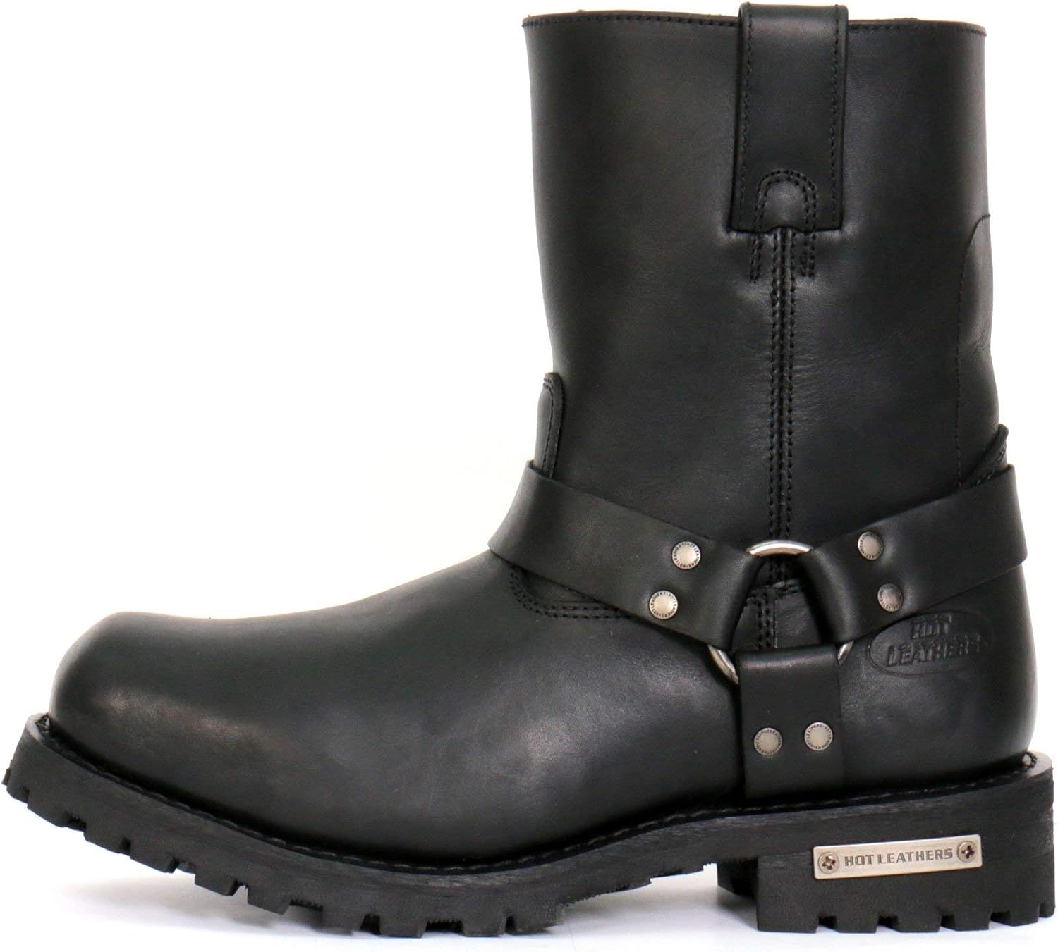 Hot Leathers BTM1004 Men's Black 8-inch Short Harness Leather Boots with Lug Sole - 12 - Image 6