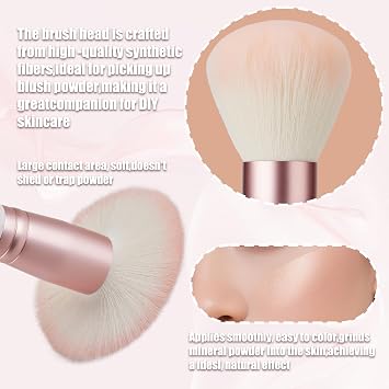 Double Ended Makeup Brush Two-In-One for Creating a Gorgeous, Foundation Brush for Liquid Makeup Brochas Para Maquillaje Patrick Ta Blush Foundation Blush (Pink)