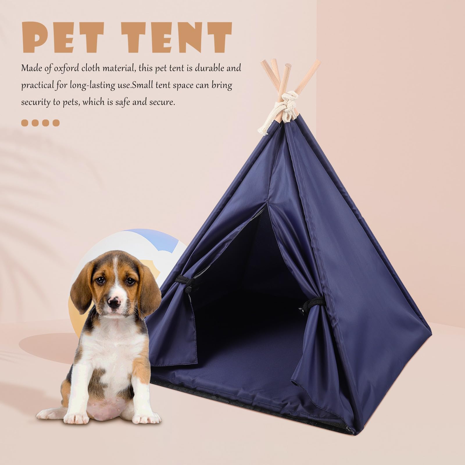 Tente pour Chien en Tissu Oxford, Lavable, Amovible, Intérieur | Chien et Chat, Usage Intérieur et Extérieur, Bleu Marine, Cache la Lumière Intrusions