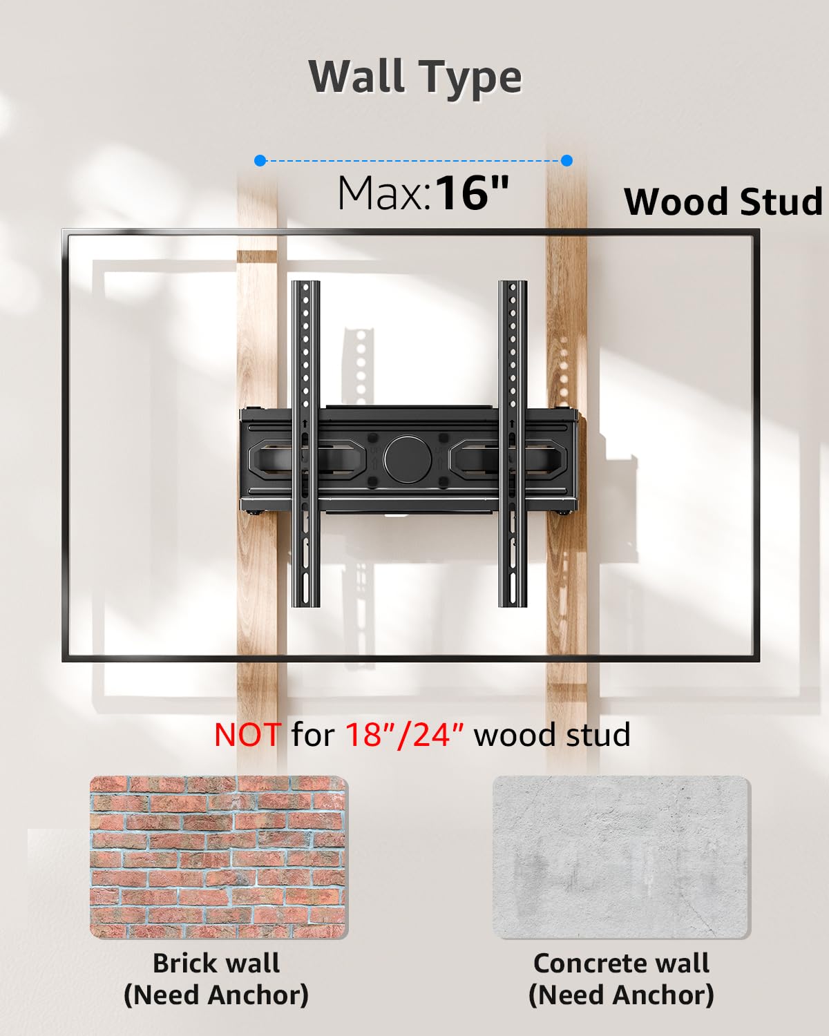 MOUNTUP MU0010 - Supporto da parete per TV a schermo piatto da 26-55 pollici e schermi curvi fino a 40 kg, supporto da parete per TV con doppio braccio articolato girevole, massimo VESA 400 x 400 mm