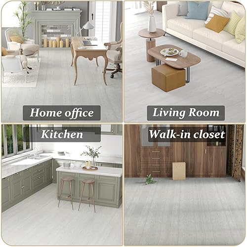 Miniatura 6 de Rollo de vinilo autoadhesivo de 23.6 x 118 pulgadas  19 pies cuadrados  19 pies cuadrados, resistente al desgaste e impermeable, para dormitorio,