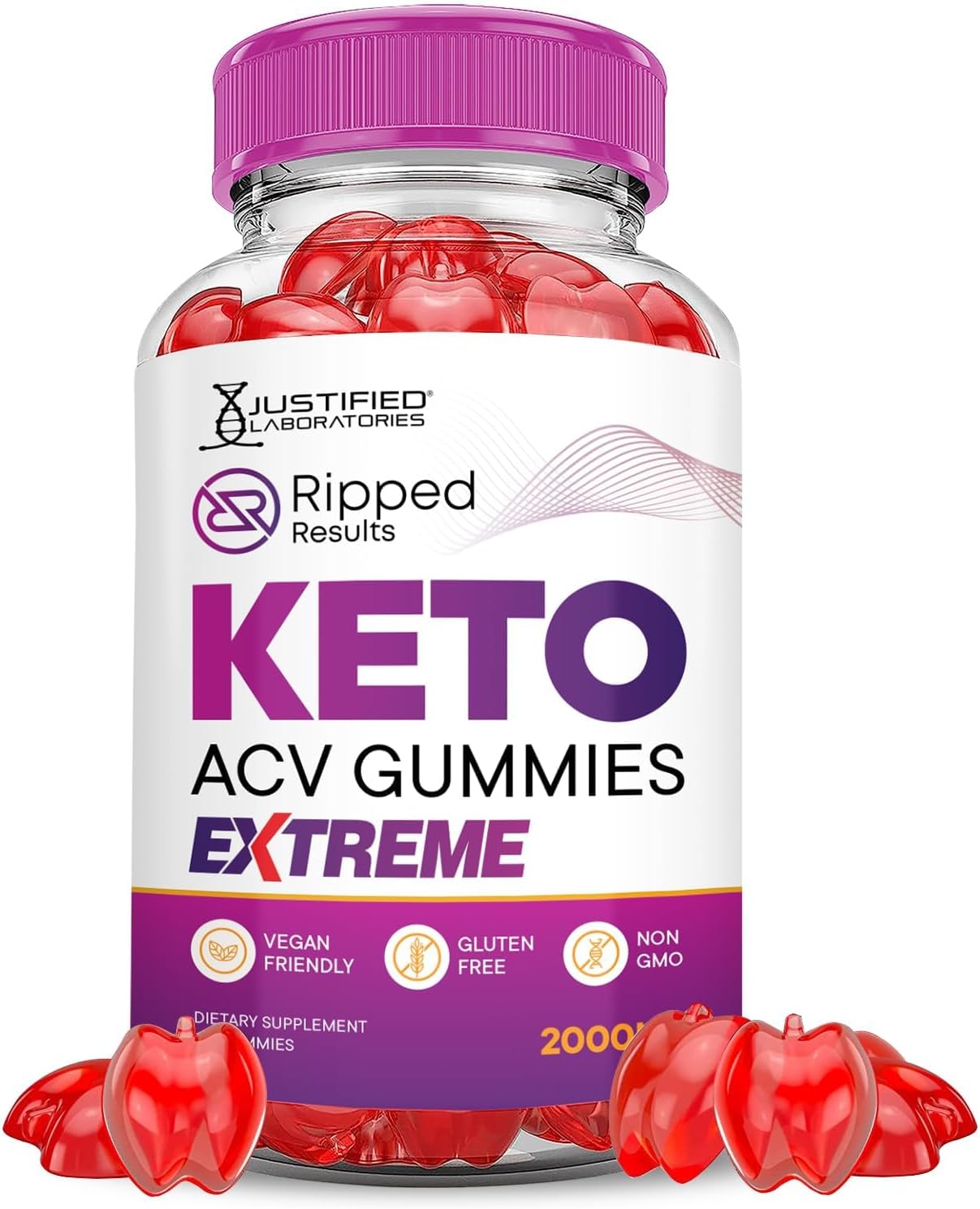 Ripped Results Keto ACV Gummies Extreme 2000MG Ripped Results Keto Gummies Apple Cider Vinegar Formulated with Pomegranate Beet Juice Powder B12 Vegan Non GMO 60 Gummys